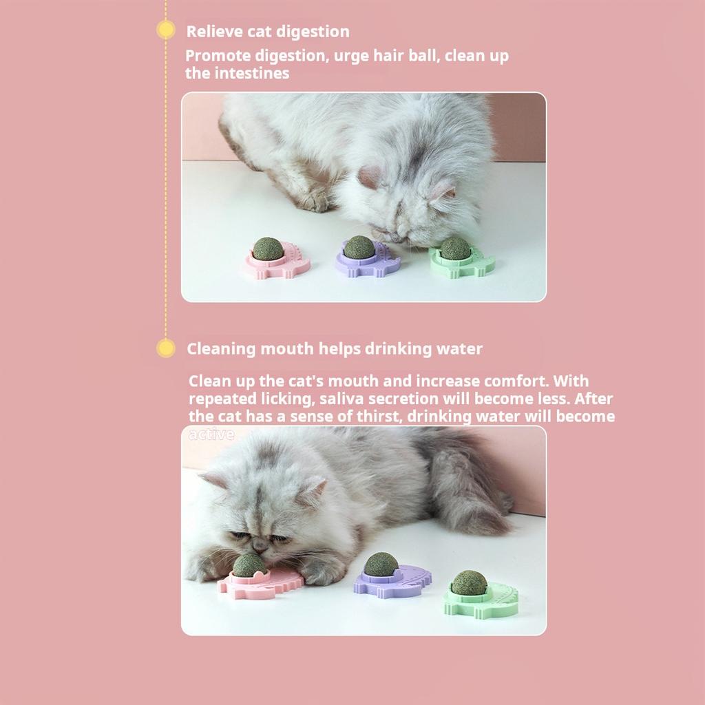 Облизывание закуски 1 шт для кошек облизывание кошачьей мяты мячик здоровые вращающиеся игрушки для кошек натуральные игрушки для жевания кошек безопасная чистка зубов товары для животных нежные украшения