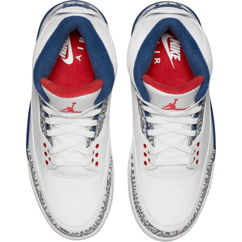 Jordan Air Jordan 3 Slip Resistant Abrasion Resistant High top Toddler Shoes White Blue Infant And Toddler 832033-106