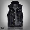 Men's Korean Version of The Slim-fit Trend Black Denim Vest Large Size Motorcycle Youth Korean Version of The Vest Waistcoat Vest