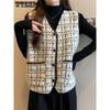 Women Vest Sleeveless Vintage Outerwear V-Neck Knitted Top Female Simple Women's Vest Autumn Winter