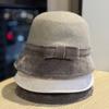 Autumn and Winter New Style Wide Brimmed Small Woolen Fisherman's Hat Showing Face Female Hepburn Style  Elegant and Warm Windproof Basin Hat