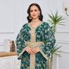 Женское вечернее платье: Стильное длинное платье с текстурными цветочными узорами и золотыми фольгированными акцентами
