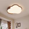 Pre-Owned Wabi-Sabi Cloud Cream Ceiling Light, Retro Walnut Finish for Living Room or Bedroom