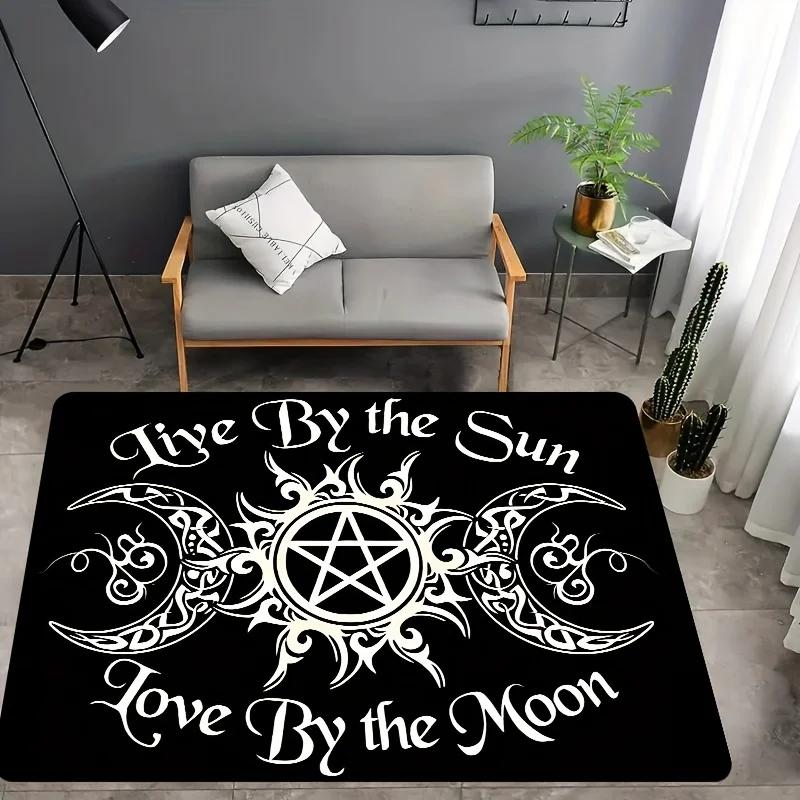 Moon Star Non Slip Rug Ultra Soft Floor Mat for Living Room Bedroom Celestial Theme Decor for Indoor Outdoor