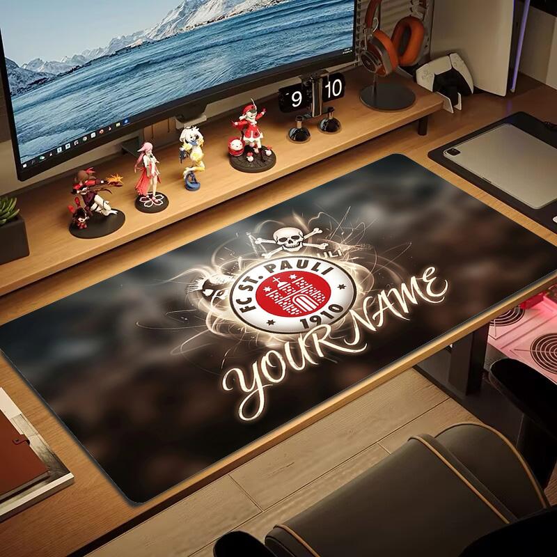 FC St. Pauli Print Cushion Non-slip Laptop Tablet Big Mousepad XXL Mat Mini PC Playmat With Lock edge