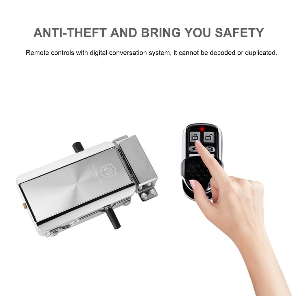 Home Door Lock Kit Remote Control Keyless Entry Electronic Lock Silent Version Smart Wireless