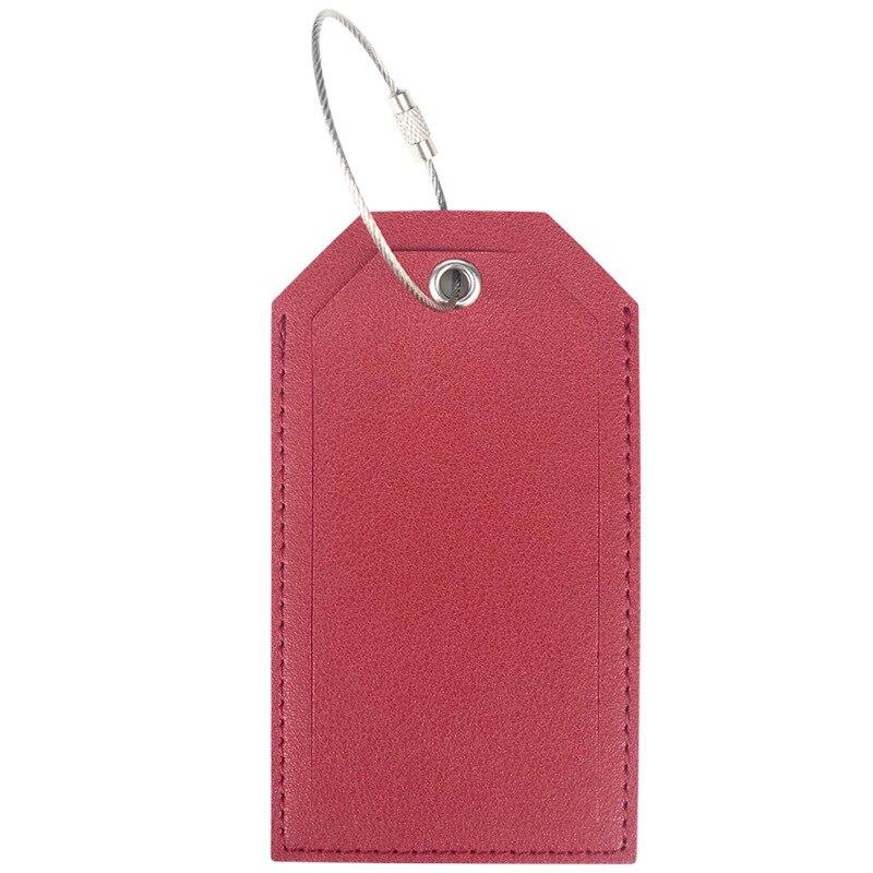 Women Men Luggage Tags for Suitcases Travel Accessories Fashion Solid Color PU Leather Suitcase Bag Label Tag Name ID Address