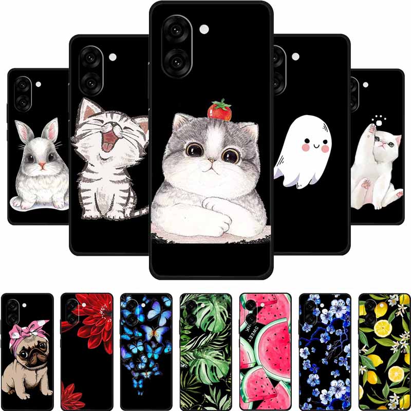 Black Silicone Case For OnePlus Nord CE5 Case One Plus Nord CE 5 Cartoon Cat Soft Back Cover For OnePlus Ace 5 Racing Phone Case