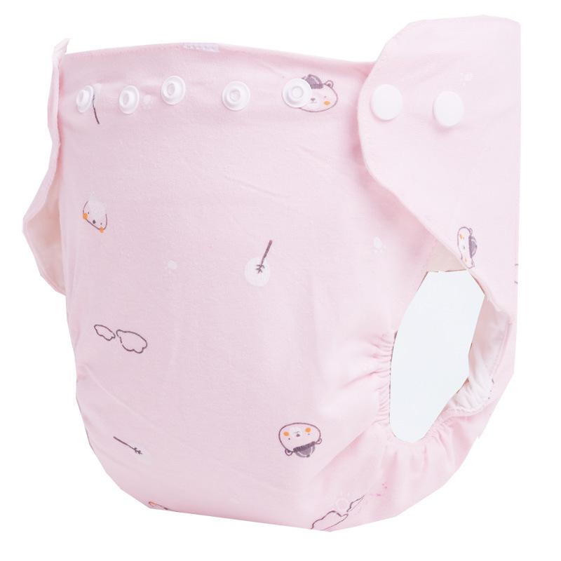 Breathable Newborn Cotton Diaper with Fixing Belt - Washable, Waterproof, Leakproof