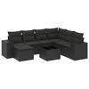 VidaXL Salon de Jardin avec Coussins 8 pcs, Canapés de Terrasse, Ensemble de Meubles de Patio, Mobilier d'Extérieur, Noir 3222904