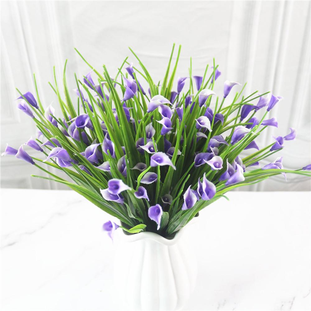 25 Heads/bouquet Mini Artificial Calla with Leaf Fake Lily Aquatic Plants Home Decoration Flower