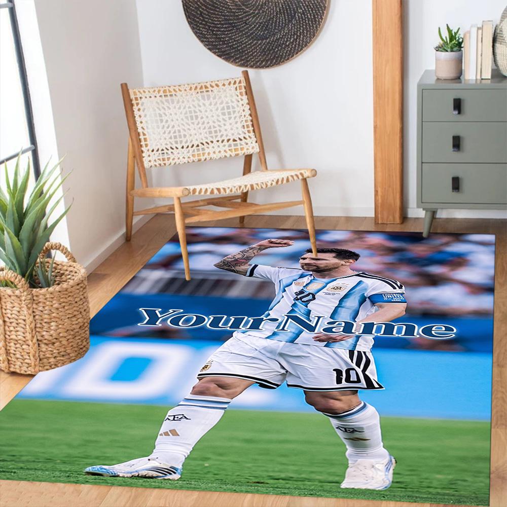 Messi 13 Personalized Text Floor Rug Office Rug Suitable for Foyer Living Rooms Game Room Bedrooms Antislip Carpet Decorate Offices