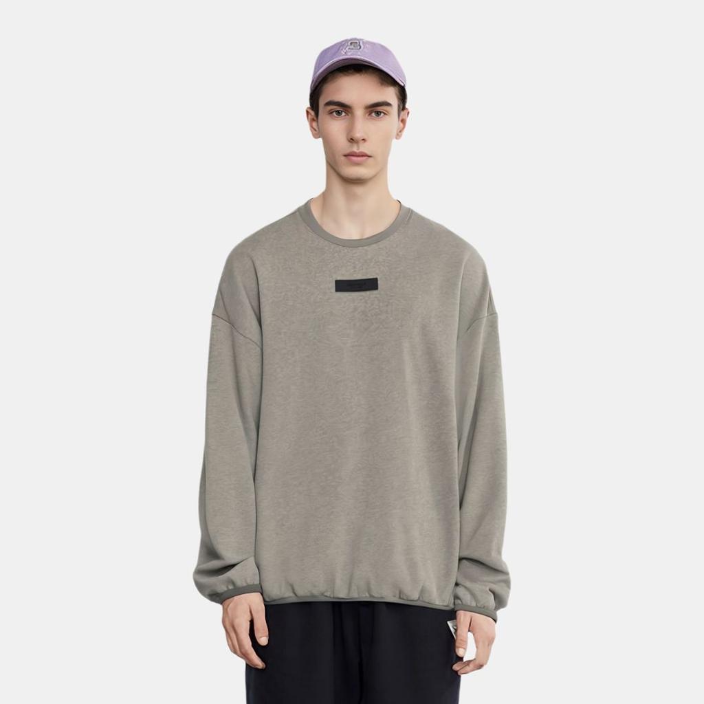 Fear of God Essentials Мужские топы с круглым вырезом, меланжево-серые 192SU244681F