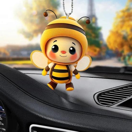 6 шт. Декоративные подвески в виде пчел, акриловые подвесные украшения, очаровательный внешний вид, легкая рождественская елка