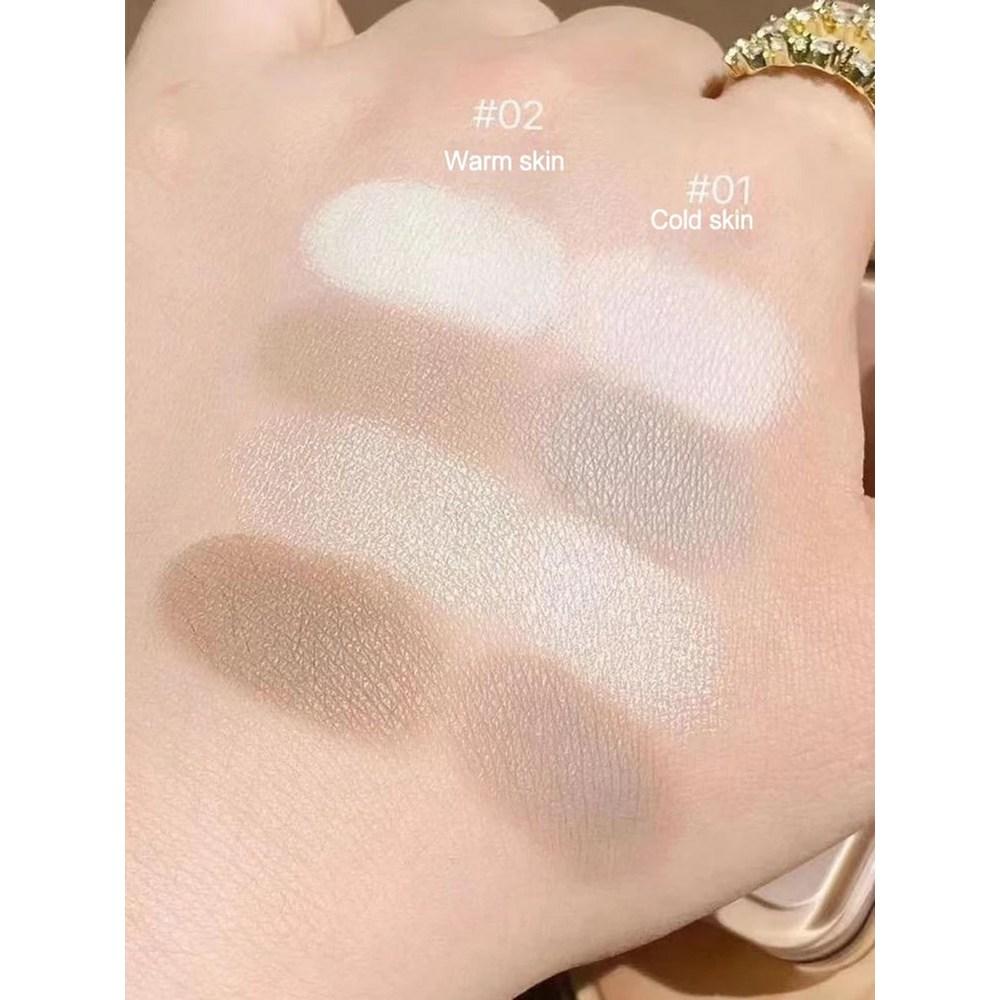 Judydoll Face Highlighter Makeup Palette Matte Shadow Lasting Glow Brightening Contour Shimmer Powder 3D Nose Cosmetics, 02 01, 1 шт.