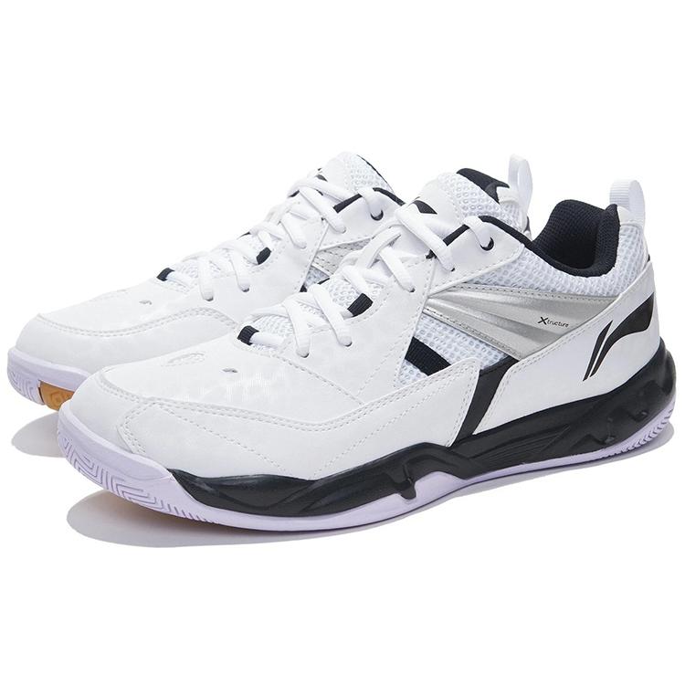 New LiNing Koba Cushioned Slip Resistant Abrasion Resistant Breathable Low Top Badminton Shoes White Black AYTM079-11