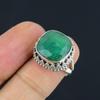 Натуральное изумрудное массивное кольцо из стерлингового серебра 925 пробы с разделенным хвостовиком для женщин и девочек
