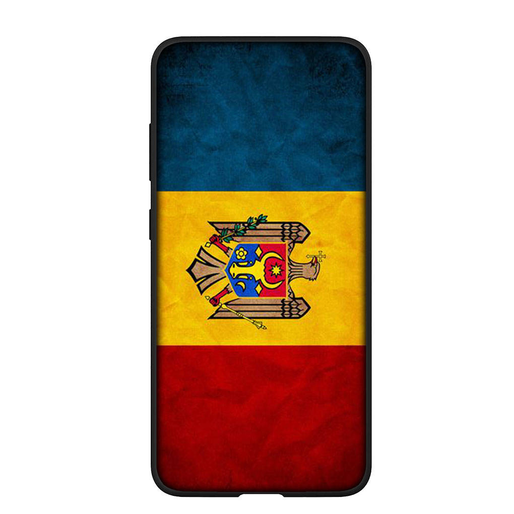 Чехол для телефона Samsung Galaxy S24 S23 iPhone 16 15 14 Xiaomi Redmi Note 13 12 11 8 Plus 10 9 Pro Max X XR 13C 12C A15 OPPO Huawei Чехол с флагом Молдовы