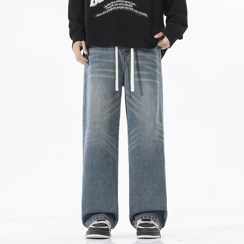 Washed Jeans Men's Casual Trendy Loose Versatile Lazy Retro Trousers