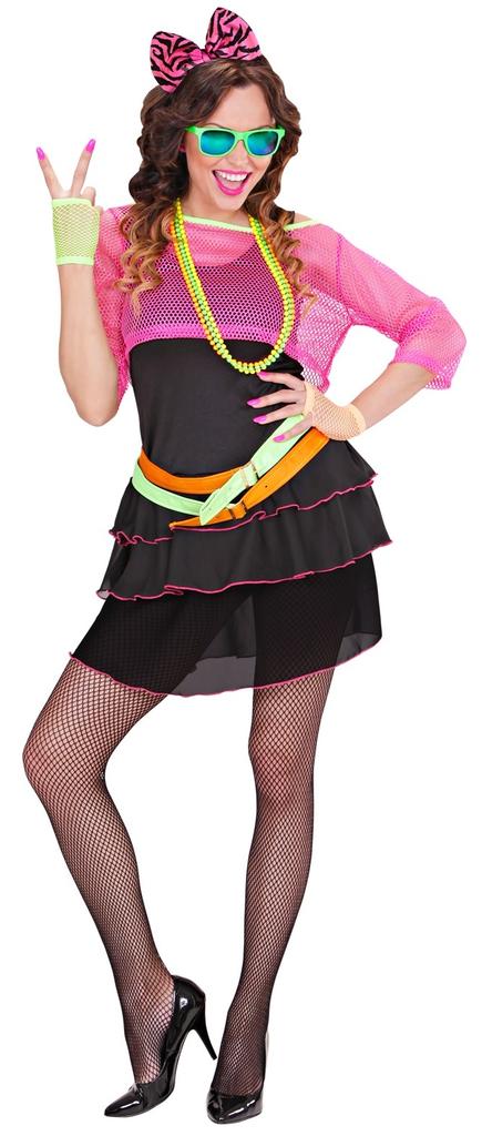 Neon Disco Girl Party Costume 80s