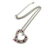 [N7044] - Silver Pink 'Love' Designer Necklace