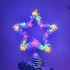 Christmas Tree Topper Star Lighted Star Decoration with Spiral Wire Base Xmas Tree Glittery Star for Festive Home Parties Decor