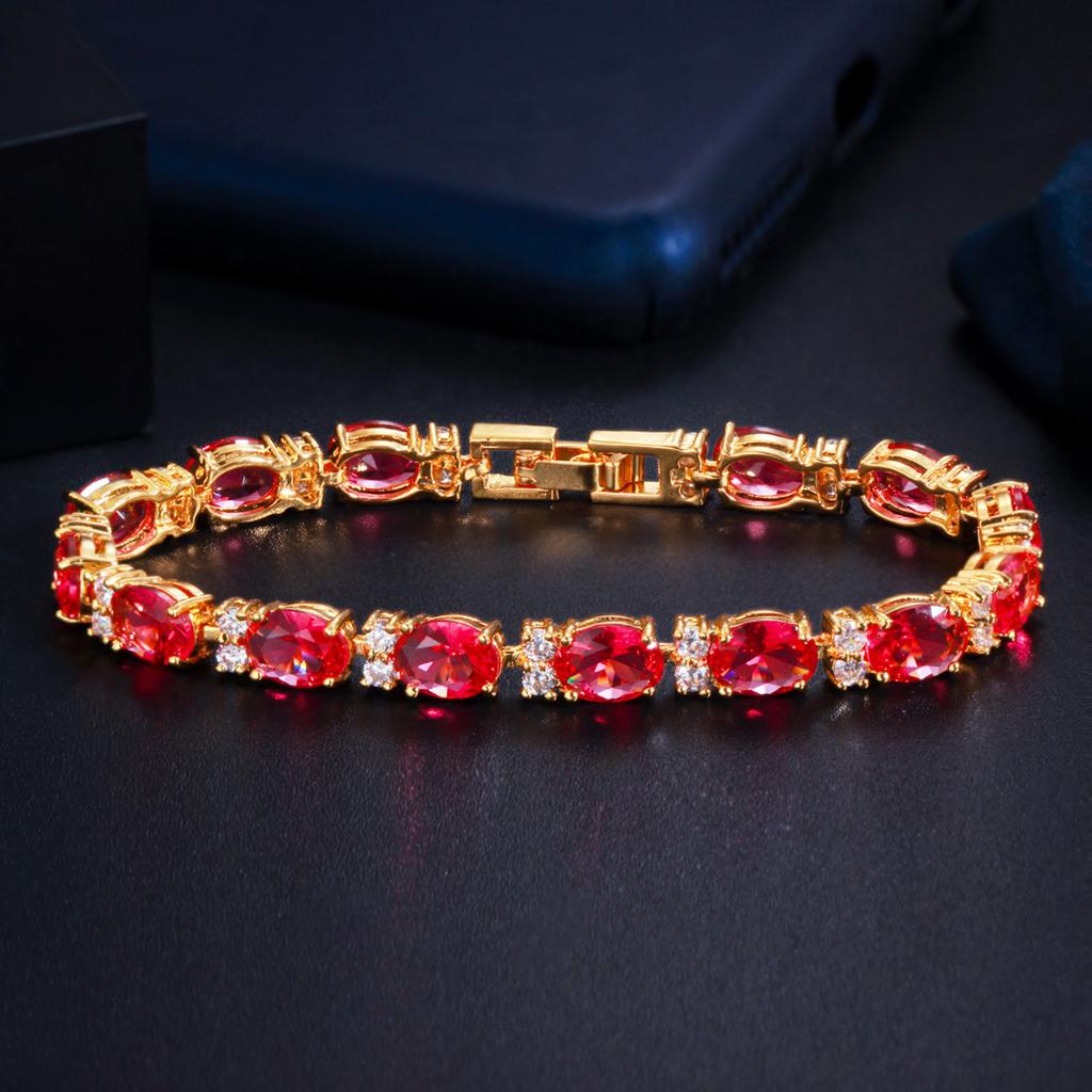 Pera Fashion Summer Style Light Blue Crystal Tennis Bangles for Women Silver Color Big Round Cubic Zirconia Link Bracelets B107