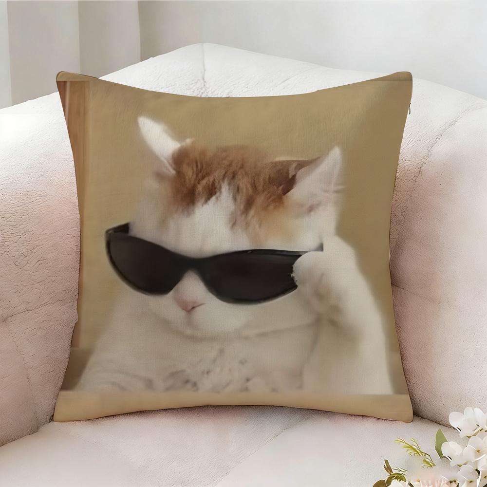 Чехол на подушку с мемом про кота Подушка с двусторонней печатью Подушка для дивана Подушка для изголовья кровати