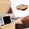 Bamboo Bed Table with Cushion Base Anti-Slip Plugs Laptop Tablet Folding Desk Sturdy Natural Bamboo Surface Bed Tray