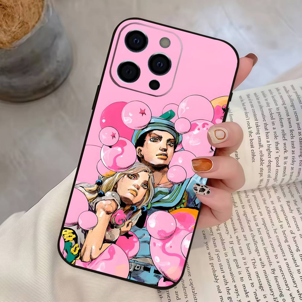 Чехол для телефона JOJO's Bizarre Adventure для iPhone 17,16,15,14,13,12,11 Plus,Pro Max,XS, Мягкий силиконовый черный чехол
