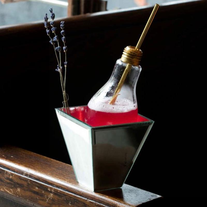 Персонализированный стакан для коктейля в форме лампочки с соломой, бар, ночной клуб, необычная чашка для смешанного питья, портативный бокал для вечеринки на открытом воздухе