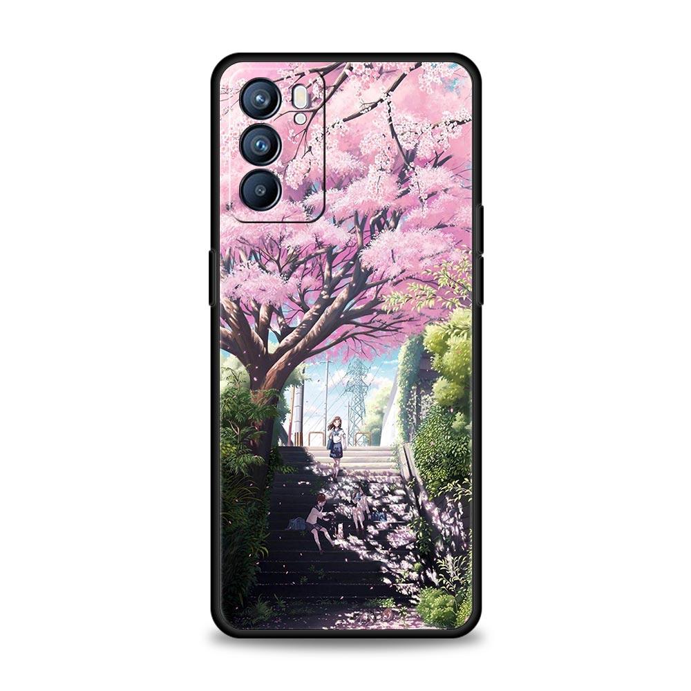 Чехол Cherry Traint Moun Fuji для Oppo Find X6 X5 A54 A53 A52 A9 2020 A15 A95 A17 A16 A76 A74 A57 Reno7 Reno6 Pro Plus 5G