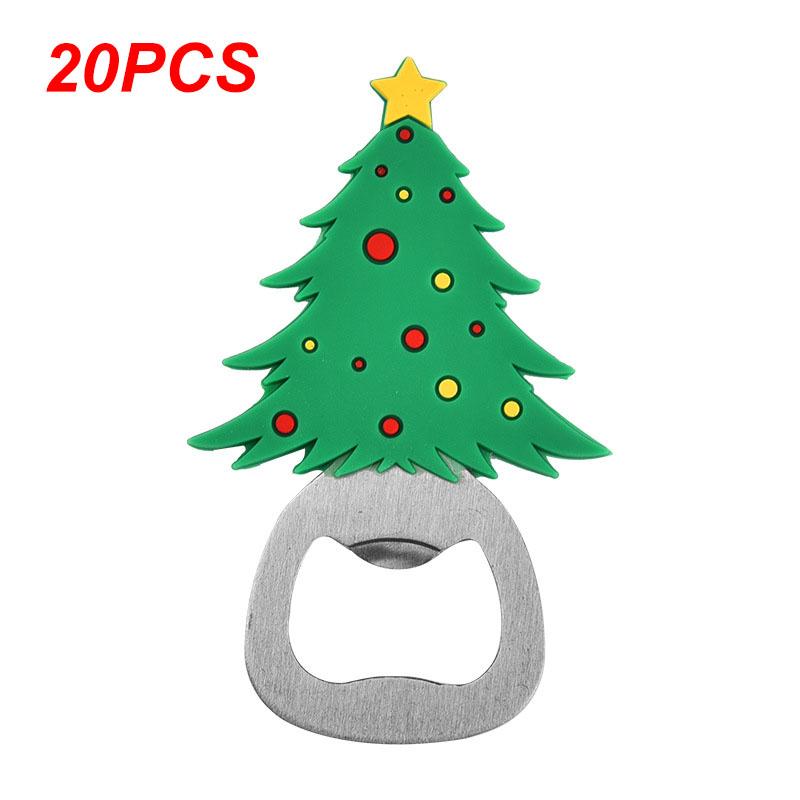Christmas Beer Opener Santa Snowman Bottle Openers Silicone Stainless Steel Bottle Opening for 2025 Navidad Party Decor Supplies