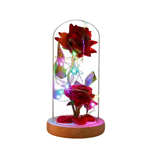 Rose Flower Gifts for Her Mom Wife Grandma Light Up Eternal Rose in A Dome Romantic Gift for Anniversary Birthday Valentine's Day Christmas