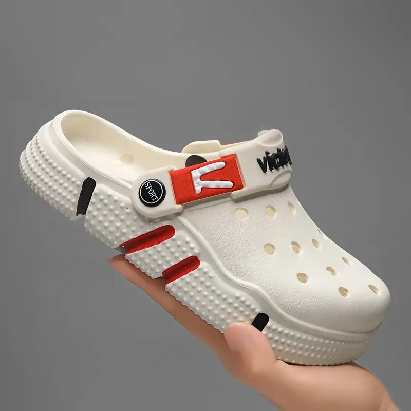 Повседневные удобные домашние туфли без застежек для мальчиков и девочек, дышащие нескользящие сабо для ванной комнаты в помещении, все сезоны