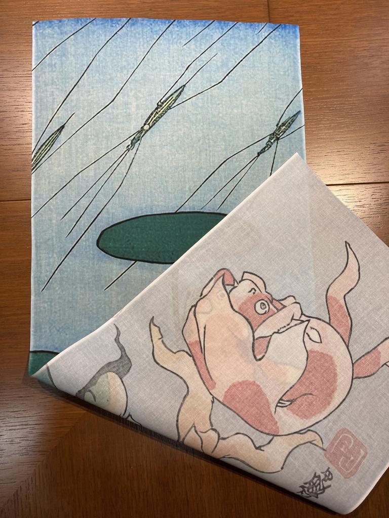 Hand Towel Utagawa Kuniyoshi Goldfish Collection Part 2 Rain Ukiyo-e