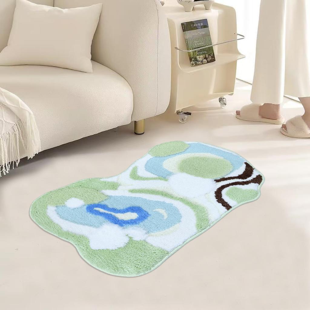 Зеленый, Моховой ковер, Коврик для ванной, Впитывающий, Нескользящий коврик, Придверный коврик, Коврик для ног, Бытовой, Плюшевый коврик для пола