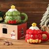 Cute Christmas Gift Mug Creative Christmas Tree with Lid Ceramic Cup Household Couple Water Cup Souvenir