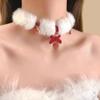Santa Claus Christmas Plush Choker Christmas Tree Xmas Clavicle Chain  Jewelry Accessories
