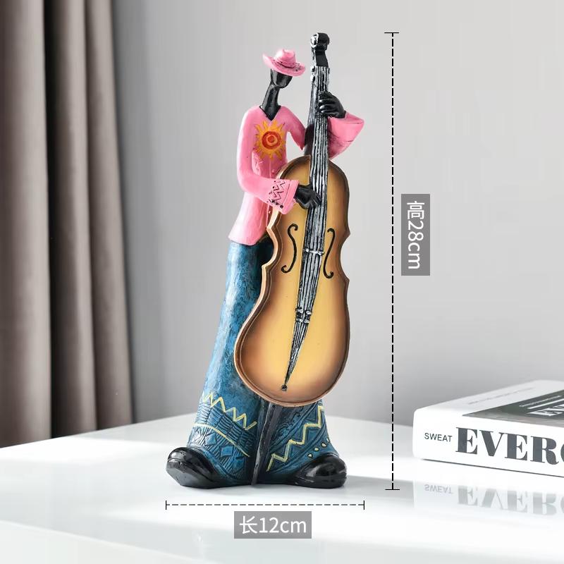 Ретро-статуэтки рок-групп из смолы – скульптуры музыкантов с инструментами для украшения дома и бара