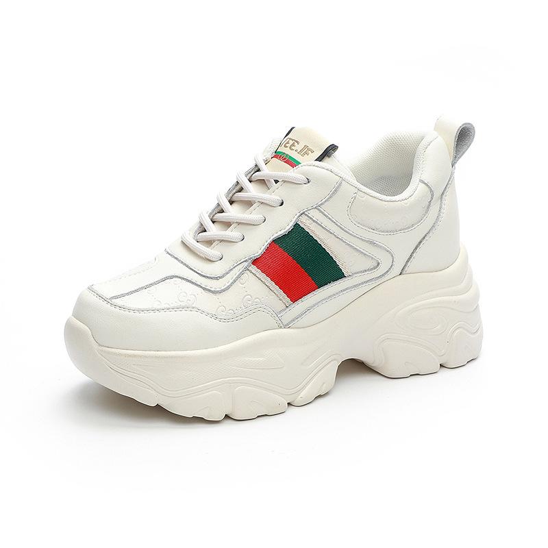 Кроссовки небольшого размера со стелькой, увеличивающей рост, женские, на толстой подошве, повседневные, из натуральной кожи, женские, на шнуровке, студенческие женские ботинки