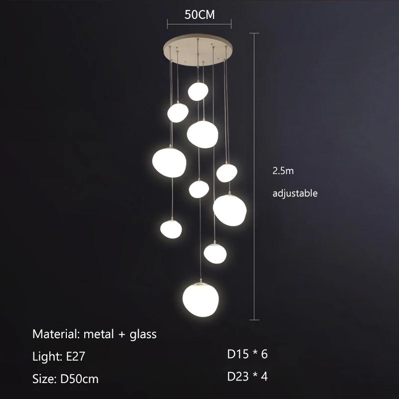 Скандинавский минималистский лестница люстра пузырьковый стеклянный светильник роскошная гостиная семейная кухня ресторан подвесной светильник на потолке
