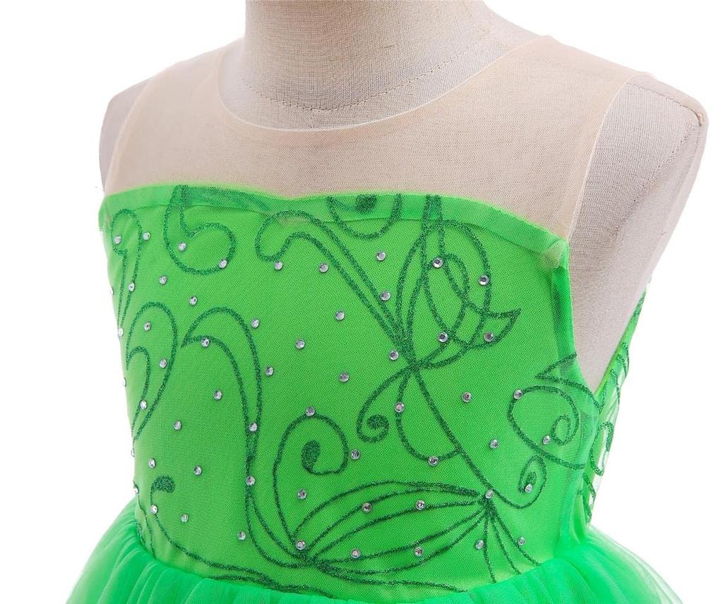 Dressy Daisy Princess Green Fancy Fairy Costume Dress with Butterfly Wings for Toddler and Party Sizes Months Girls, Halloween, Birthday, Outfit,