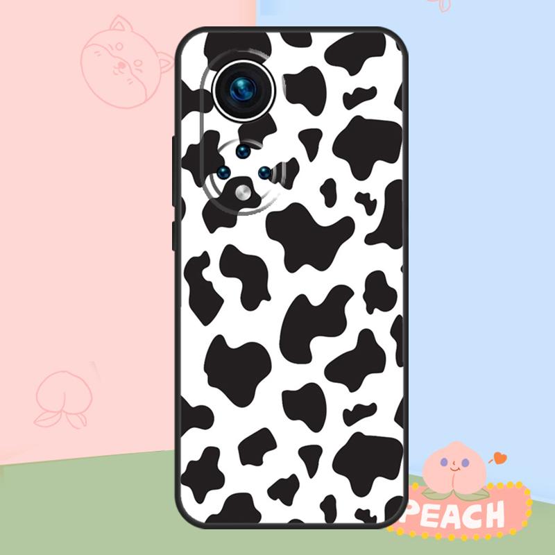 White Black Cow Print Case For Honor Magic 8 6 7 Pro Honor 400 200 70 90 Lite X8b X8c X9a X9b X9c X9d Win RT Cover