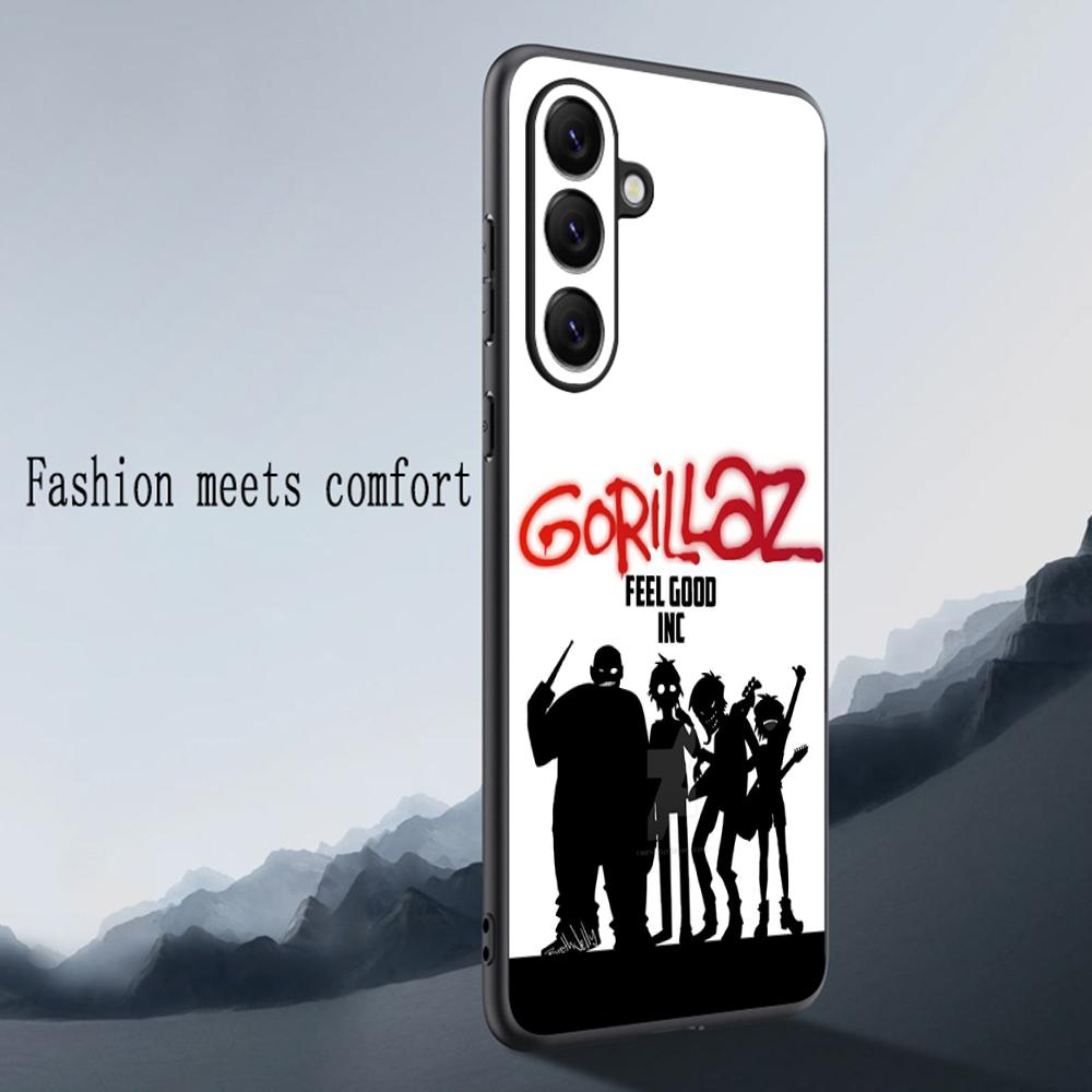 Чехол для телефона GorillazS крутой дизайн в стиле группы Для Samsung Galaxy S25 S24 S23 S22 S21 S20 Plus Ultra Note20 Мягкий Черный