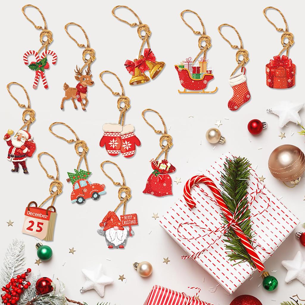 Christmas Ornament Hanging Christmas Tree Santa Claus Tree Interior Stylish Party Decorations 24-Piece Set, Decorations, Accessories, Decorations,