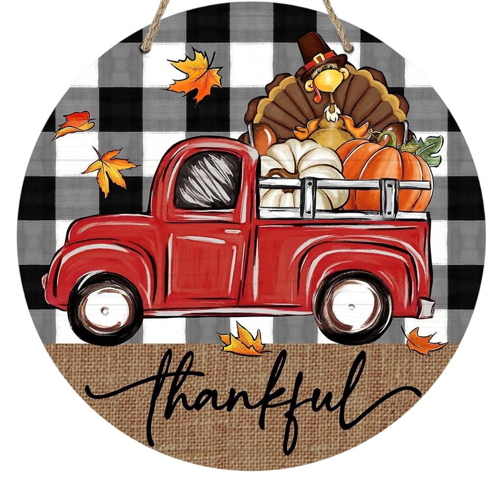 Pumpkin Wooden Welcome Door Hanging, Home Window Wall Decoration