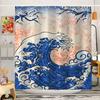 Japanese Style Koi Cherry Blossom Pattern Bathroom Shower Curtain Bathroom Partition Curtain Light Opaque Waterproof