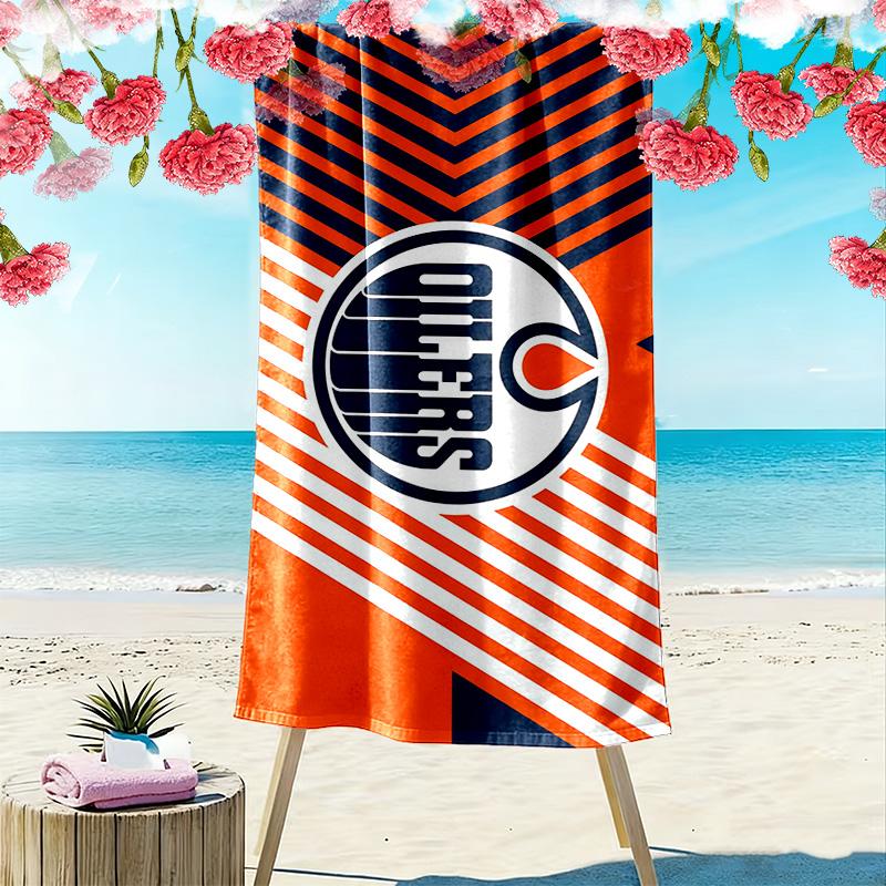 Edmonton Oilers2 Print Beach Towel, Large Soft Quick Dry Towel for Beach Camping Swimming