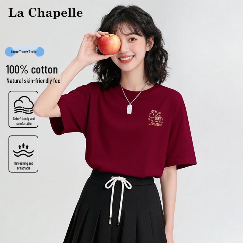Женская футболка La Chapelle с коротким рукавом, 100% хлопок, Год Лошади